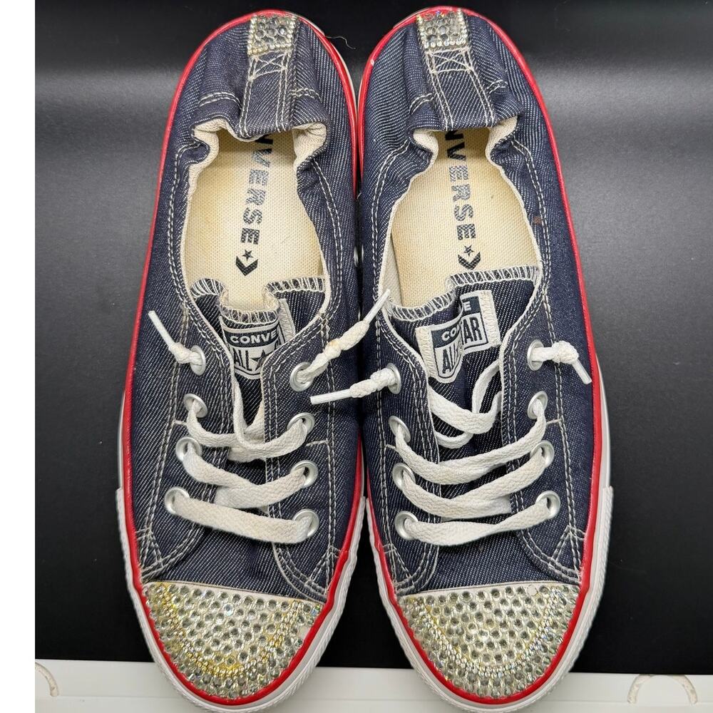 Custom Converse Chuck Taylor All Star Shoreline slip-on sneakers in navy Size 10 - Picture 6 of 7